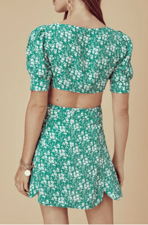 Zamira Floral Mini Skirt - Kelly
