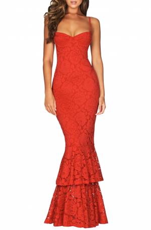 Liana Lace Gown – Red