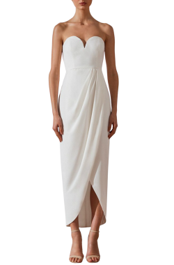 U Bustier Draped Dress Ivory U Bustier Draped Dress Ivory