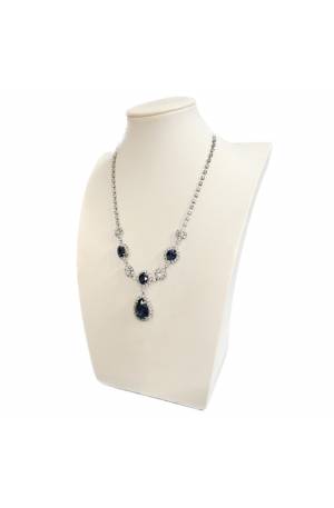 Blue Crystal Drop Necklace