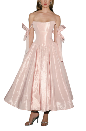 Taffeta Corset Midi Dress